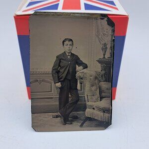 Antique Tin type of Boy